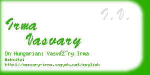 irma vasvary business card